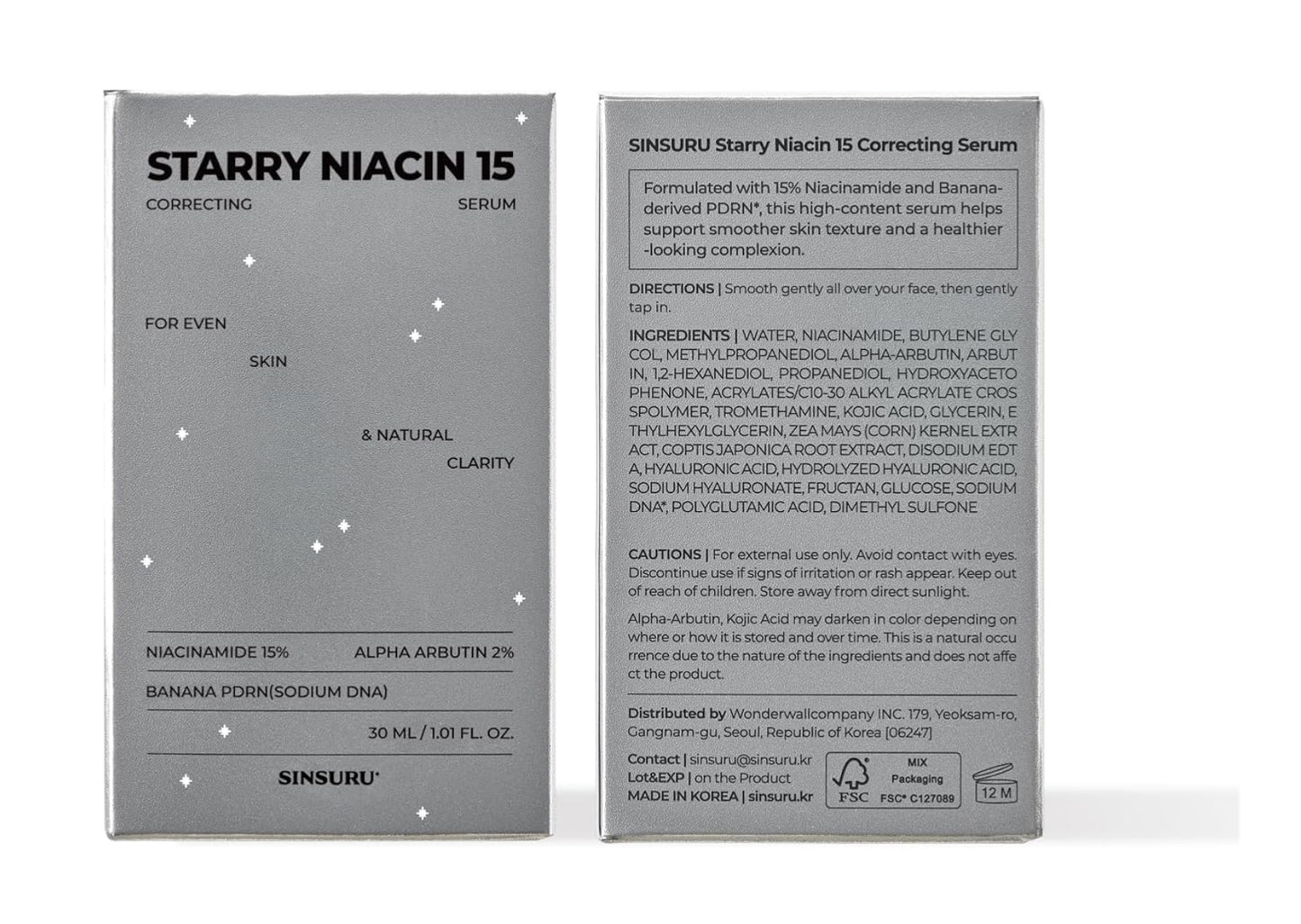 SINSURU - Starry Niacin 15 Correcting Serum (30 ml)