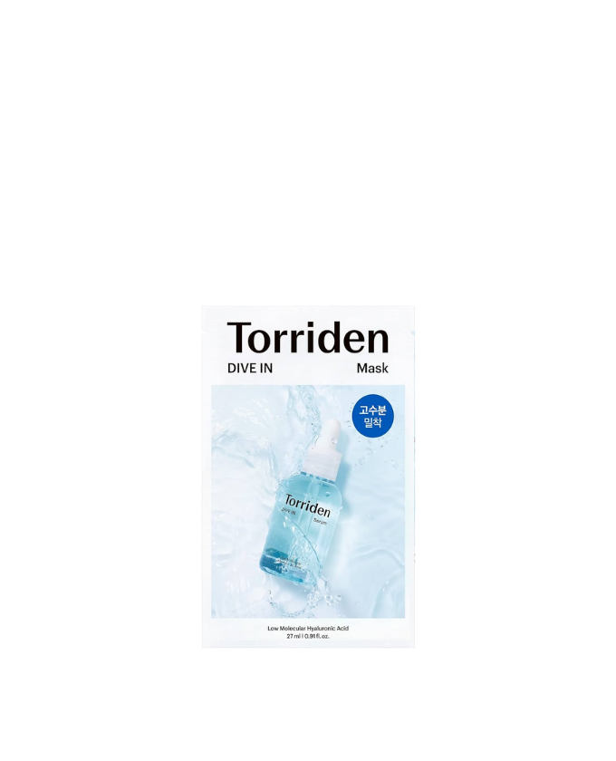 TORRIDEN Dive-in Hyaluronic Acid Mask Pack 27ml envase mascarilla tejido hialurónico