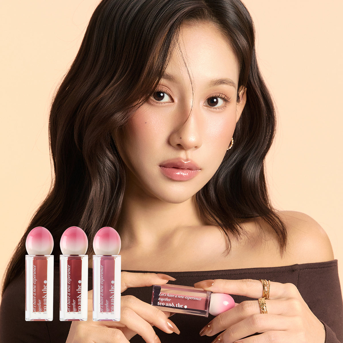 TEO AND THE Juicy Taeng Taeng Glaze los 7 tonos de la gama juntos